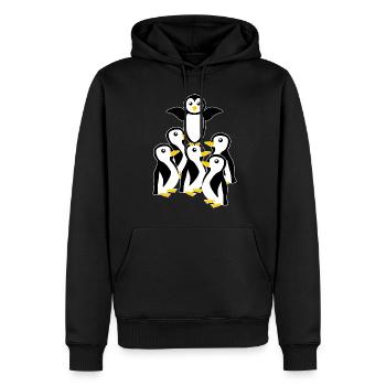 Pingouins Pingouins - Sweat à capuche Premium bio Homme - noir - Devant - Nico (187cm)