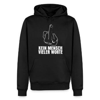 Misanthrop mit Mittelfinger Stinkefinger - Männer Premium Bio Hoodie - Schwarz - Vorne - Nico (187cm)