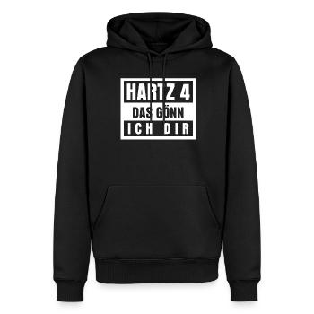 Arbeitsamt Hartz IV Lohn Arbeitslos - Männer Premium Bio Hoodie - Schwarz - Vorne - Nico (187cm)