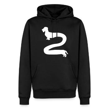 Teckel à poil rugueux long teckel - Sweat à capuche Premium bio Homme - noir - Devant - Nico (187cm)