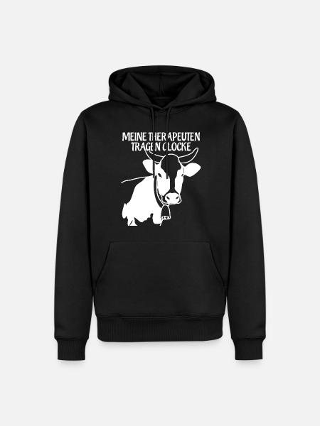 Allgäu Kuh mit Glocke Kuhglocke Allgäuer - Männer Premium Bio Hoodie - Schwarz