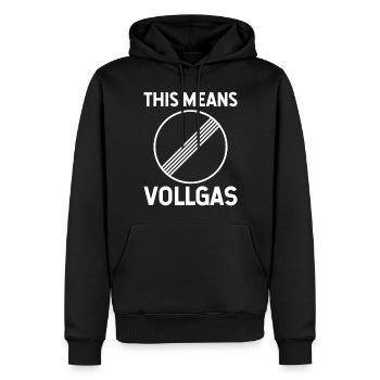 Limitation de vitesse - Sweat à capuche Premium bio Homme - noir - Devant - Nico (187cm)