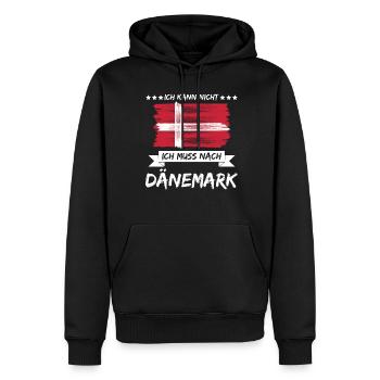 Denmark Ich muss nach Dänemark - Männer Premium Bio Hoodie - Schwarz - Vorne - Nico (187cm)