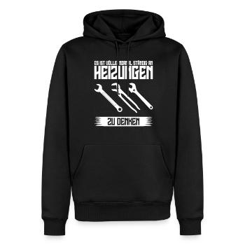 Heizungsbau Heizungen Heizungsbauer - Männer Premium Bio Hoodie - Schwarz - Vorne - Nico (187cm)