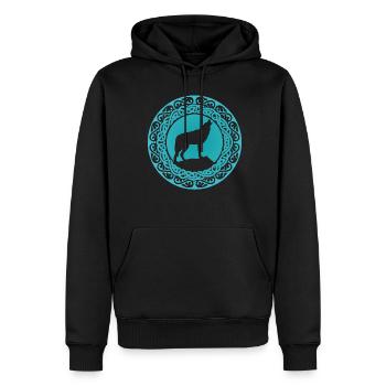 Loups Vikings Valhalla de Wolf Odin - Sweat à capuche Premium bio Homme - noir - Devant - Nico (187cm)