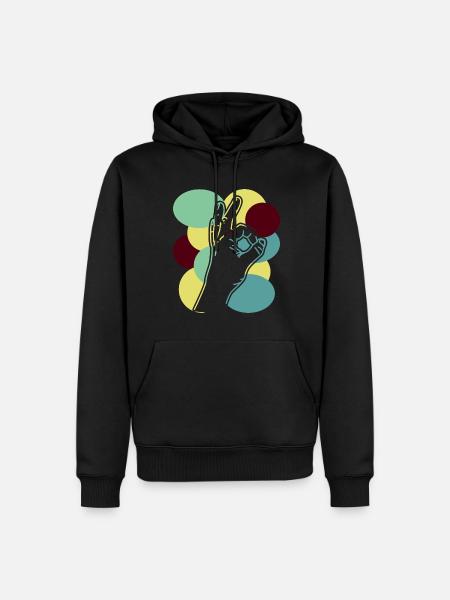 Reingeschaut Retro Reingeguckt - Männer Premium Bio Hoodie - Schwarz