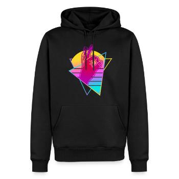 Reingeschaut Retro Vaporwave Reingeguckt - Männer Premium Bio Hoodie - Schwarz - Vorne - Nico (187cm)