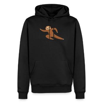 Qigong Qi Gong Sloth Chigong - Männer Premium Bio Hoodie - Schwarz - Vorne - Nico (187cm)