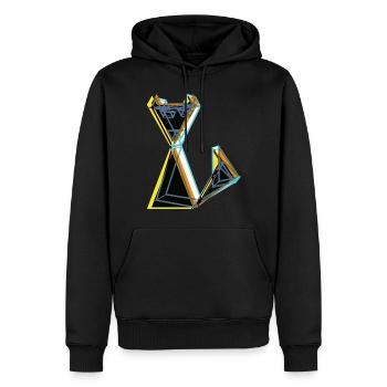 CAT DIX-SEPT - Sweat à capuche Premium bio Homme - noir - Devant - Nico (187cm)
