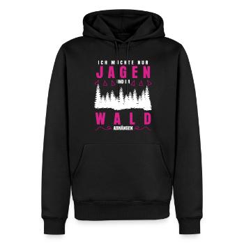 Jägerin Jagd Jagen Keiler Jäger - Männer Premium Bio Hoodie - Schwarz - Vorne - Nico (187cm)