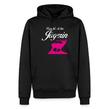 Jägerin Jagd Hirsche Revier Jäger - Männer Premium Bio Hoodie - Schwarz - Vorne - Nico (187cm)