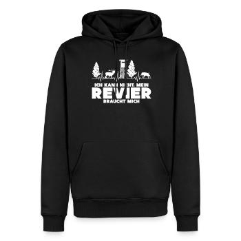 Jägerin Keiler Wildschwein Jagd Jäger - Männer Premium Bio Hoodie - Schwarz - Vorne - Nico (187cm)