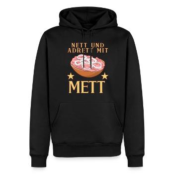 Mettigel Mettbrötchen Nett mir Mett - Männer Premium Bio Hoodie - Schwarz - Vorne - Nico (187cm)