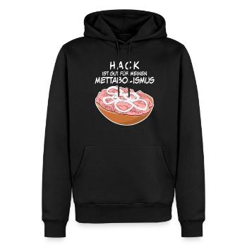 Mettbrötchen Hackfleisch Mett Mettigel - Männer Premium Bio Hoodie - Schwarz - Vorne - Nico (187cm)