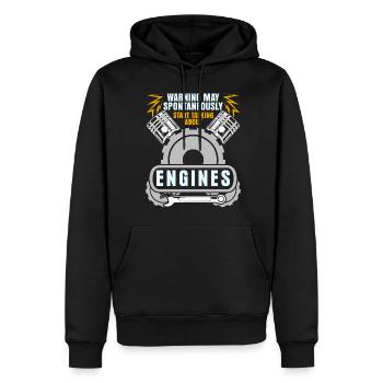 Displacement Tuner Engine Fine Tuning - Men’s Premium Organic Hoodie - black - Front - Nico (187cm)