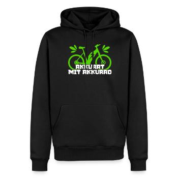EBike elektrisches Fahrrad E-Bike - Männer Premium Bio Hoodie - Schwarz - Vorne - Nico (187cm)