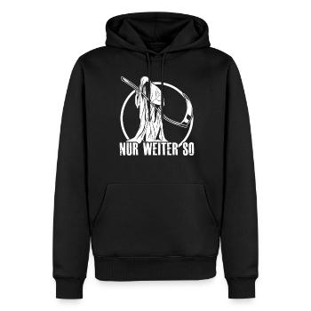 Sensenmann Menschenhasser Grim Reaper - Männer Premium Bio Hoodie - Schwarz - Vorne - Nico (187cm)