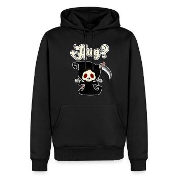 Sensenmann Hug? Grim Reaper - Männer Premium Bio Hoodie - Schwarz - Vorne - Nico (187cm)
