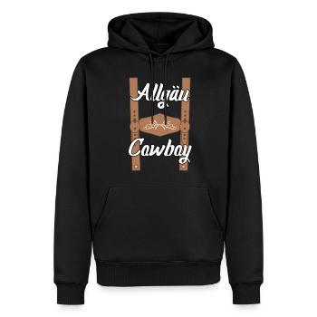 Alpes de l’Allgäu Randonnée Escalade Allgäuer - Sweat à capuche Premium bio Homme - noir - Devant - Nico (187cm)