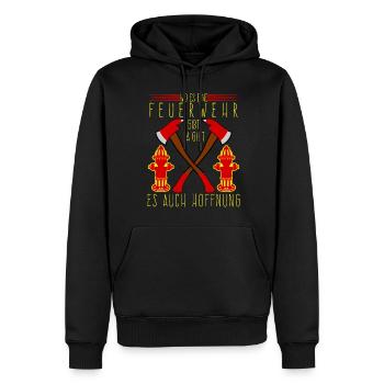Jugendfeuerwehr Spruch Feuerwehr - Männer Premium Bio Hoodie - Schwarz - Vorne - Nico (187cm)