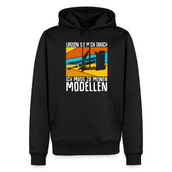 Modellbau Retro Modellbauer - Männer Premium Bio Hoodie - Schwarz - Vorne - Nico (187cm)