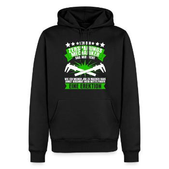 Zerspaner Witz Zerspanungsmechaniker - Männer Premium Bio Hoodie - Schwarz - Vorne - Nico (187cm)