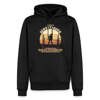 Gerüstbau Bauarbeiter Gerüst Gerüstbauer - Männer Premium Bio Hoodie - Schwarz - Vorne - Nico (187cm)