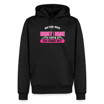 Hobby Horse Hobbyhorse Steckenpferd - Männer Premium Bio Hoodie - Schwarz - Vorne - Nico (187cm)