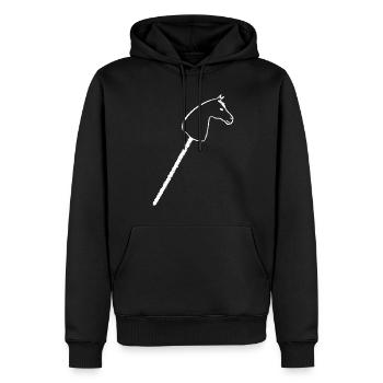 Hobbyhorse Steckenpferd Cheval de loisir - Sweat à capuche Premium bio Homme - noir - Devant - Nico (187cm)