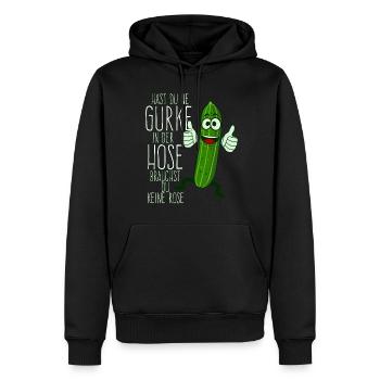 Gurke in der Hose Witz Saure Gurken - Männer Premium Bio Hoodie - Schwarz - Vorne - Nico (187cm)