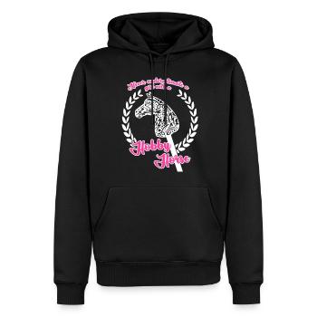 Hobby Horse Girl Reiten Hobbyhorse - Männer Premium Bio Hoodie - Schwarz - Vorne - Nico (187cm)