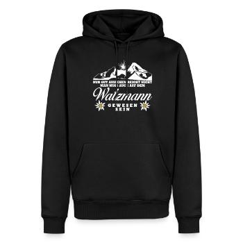 Watzmann Wandern Bergsteigen - Männer Premium Bio Hoodie - Schwarz - Vorne - Nico (187cm)