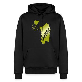 Sardegna Sardegna Cuore Sardegna - Felpa con cappuccio ecologica premium da uomo - nero - Fronte - Nico (187cm)