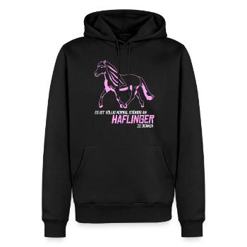 Haflinger Haflingers - Männer Premium Bio Hoodie - Schwarz - Vorne - Nico (187cm)