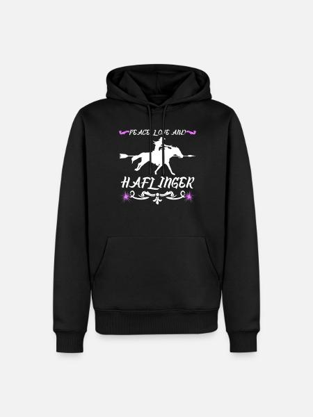 Haflinger Pferd - Männer Premium Bio Hoodie - Schwarz