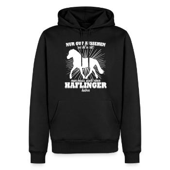 Haflinger Pferd Haflingers - Männer Premium Bio Hoodie - Schwarz - Vorne - Nico (187cm)
