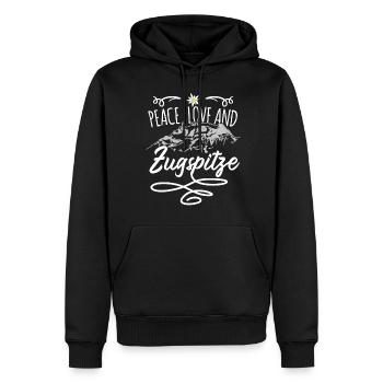 Zugspitze - Männer Premium Bio Hoodie - Schwarz - Vorne - Nico (187cm)