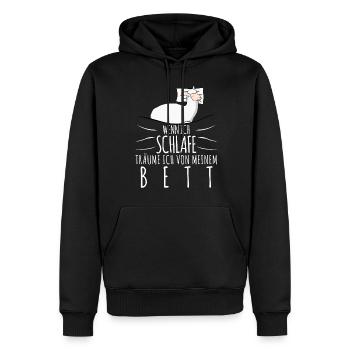 Alpakas Schlafshirt mit müdem Alpaka - Männer Premium Bio Hoodie - Schwarz - Vorne - Nico (187cm)