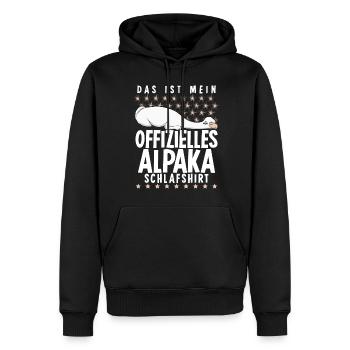 Offizielles Alpaka Schlafshirt Alpakas - Männer Premium Bio Hoodie - Schwarz - Vorne - Nico (187cm)