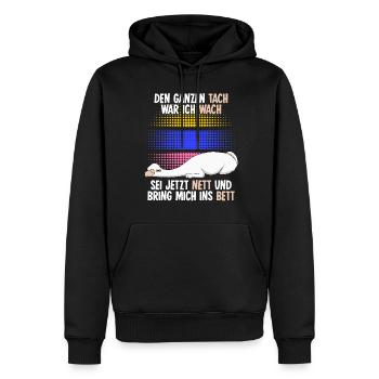 Alpakas Schlafshirt Schlafen Alpaka - Männer Premium Bio Hoodie - Schwarz - Vorne - Nico (187cm)