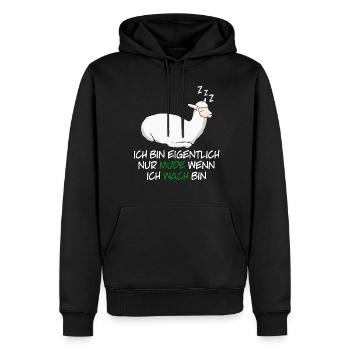 Alpaka Schlafshirt Müde Alpakas - Männer Premium Bio Hoodie - Schwarz - Vorne - Nico (187cm)
