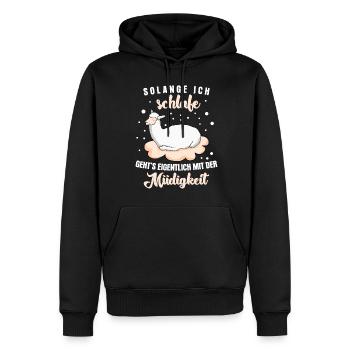 Alpakas Schlafshirt Alpaka - Männer Premium Bio Hoodie - Schwarz - Vorne - Nico (187cm)