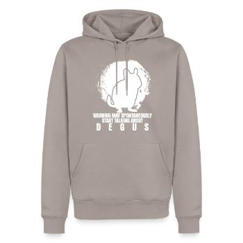Degu Saying Degus - Männer Premium Bio Hoodie - Taupe - Vorne - Nico (187cm)