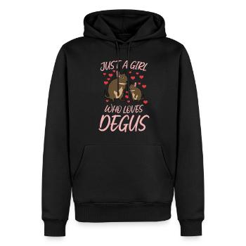 Degu Herz Degus - Männer Premium Bio Hoodie - Schwarz - Vorne - Nico (187cm)