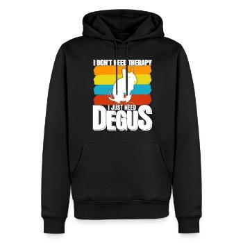 Degu Thérapie Degus - Sweat à capuche Premium bio Homme - noir - Devant - Nico (187cm)