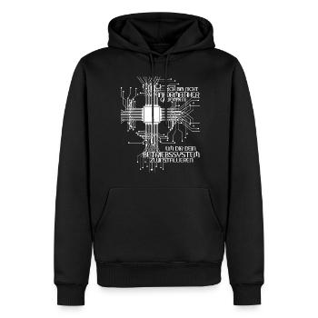 Informatik Vintage Admin Informatiker - Männer Premium Bio Hoodie - Schwarz - Vorne - Nico (187cm)
