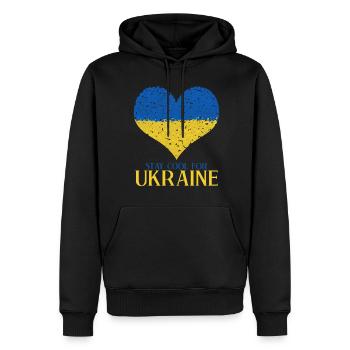 Ukraine Cœur Ukrainiens Drapeau ukrainien - Sweat à capuche Premium bio Homme - noir - Devant - Nico (187cm)