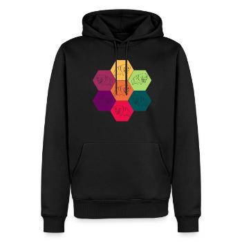 Tardigrade Bärtierchen Retro Wasserbär - Männer Premium Bio Hoodie - Schwarz - Vorne - Nico (187cm)