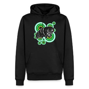 Tardigrade Retro Bärtierchen Wasserbär - Männer Premium Bio Hoodie - Schwarz - Vorne - Nico (187cm)