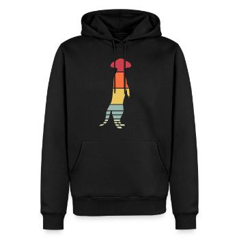 Suricate Merkat Rétro Suricates - Sweat à capuche Premium bio Homme - noir - Devant - Nico (187cm)